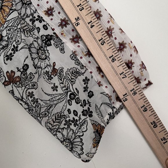 NWT Figueroa & Flower size XL Blouse Patterned with Gold/Silver Dots Flowy Boho - Picture 7 of 9